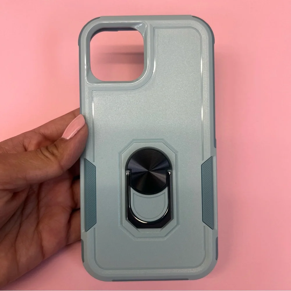 Aqua phone 14 case with ring holder stand  #phoneaccessories